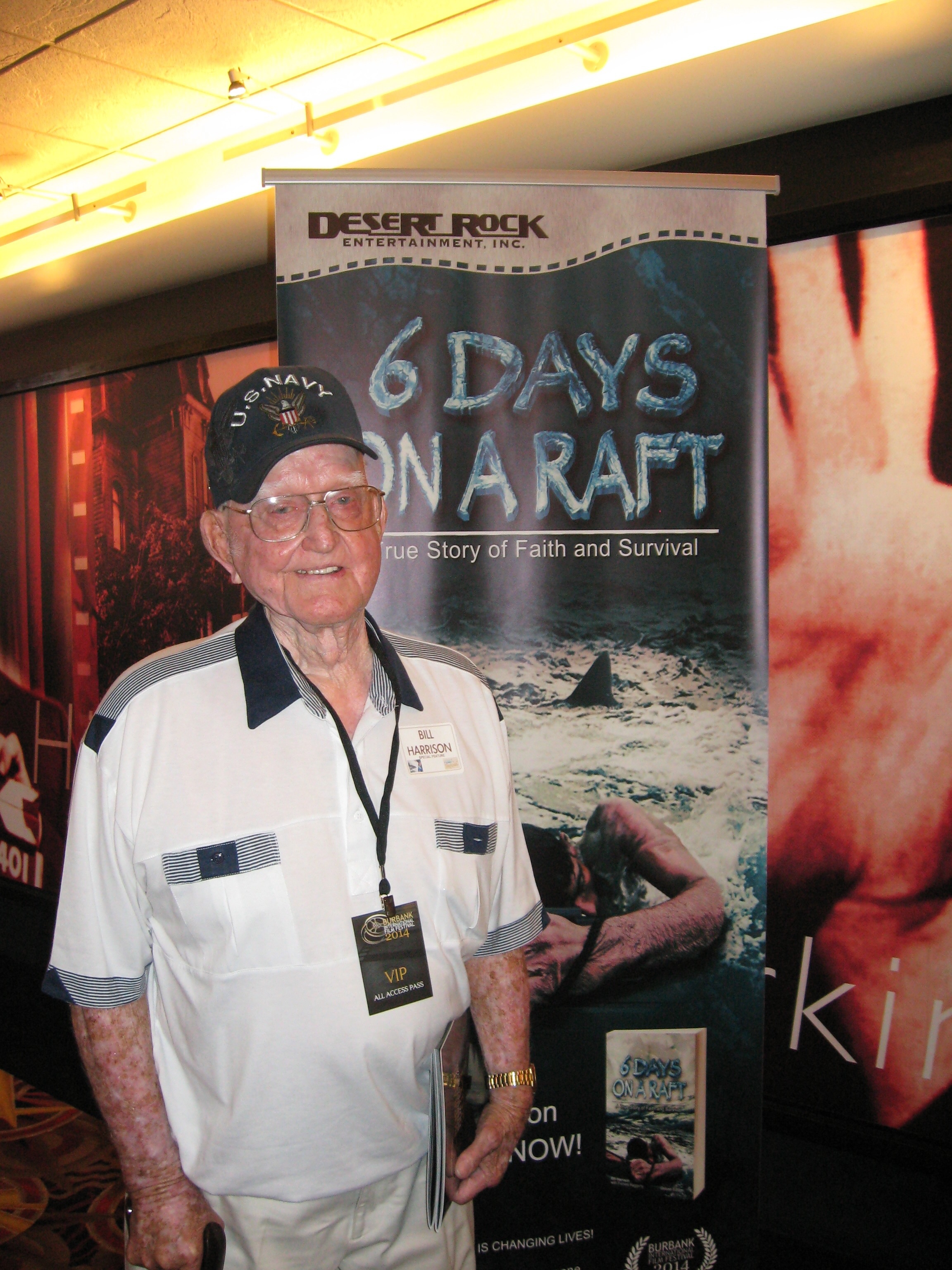   Lt. Bill Harrison, a true American hero and Navy Veteran of World War II, who the film, 6 Days on a Raft, was based on. Photo by Vida Ghaffari