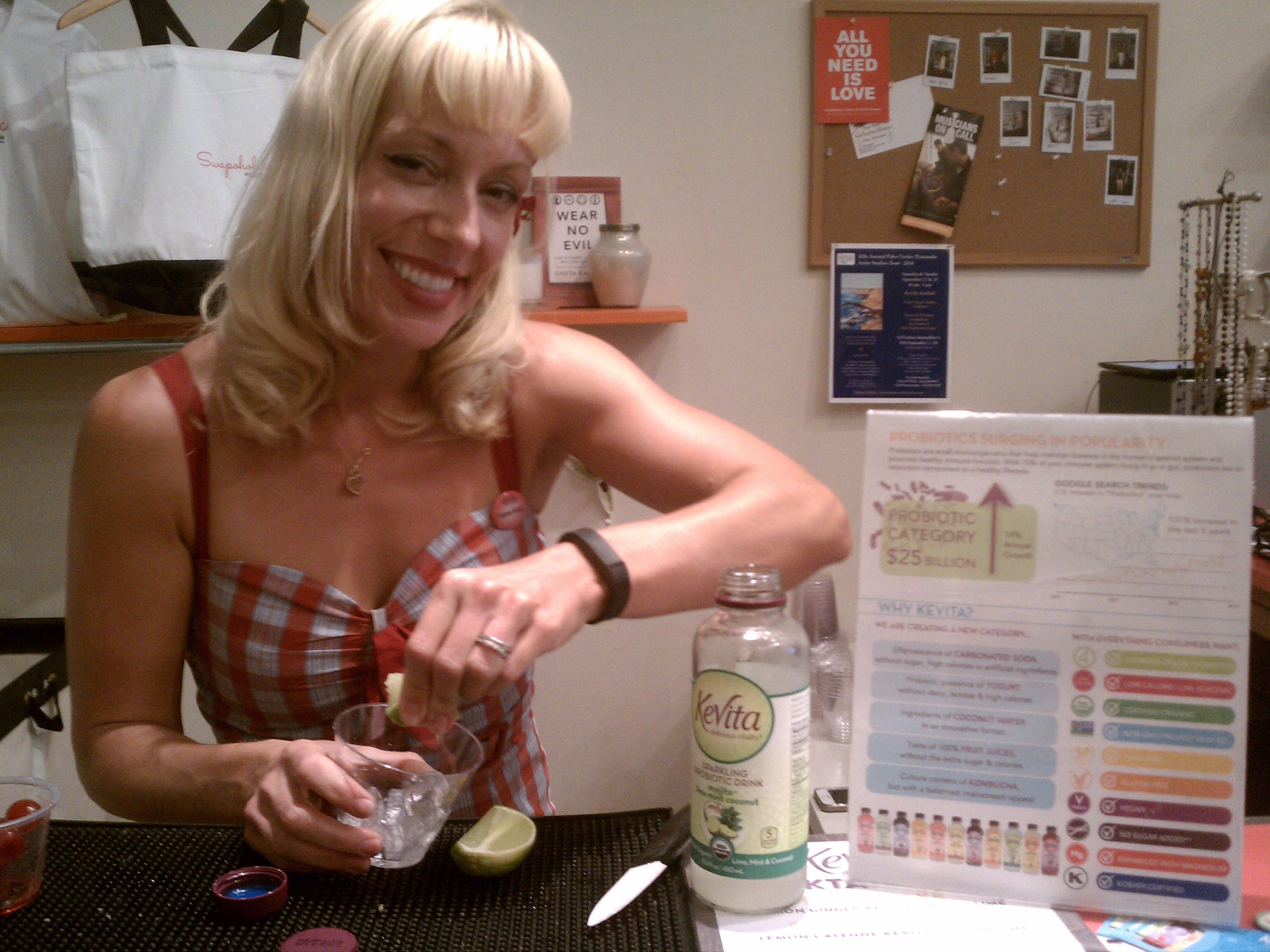Amber from Kevita mixes up a refreshing Mojito Lime Mint Coconut drink