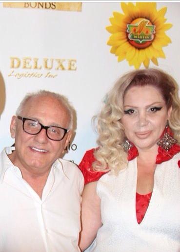 Fashion trendsetters...renowned designer Max Azria with coveted designer Irina Aidinyan. Photo by The Hollywood Times