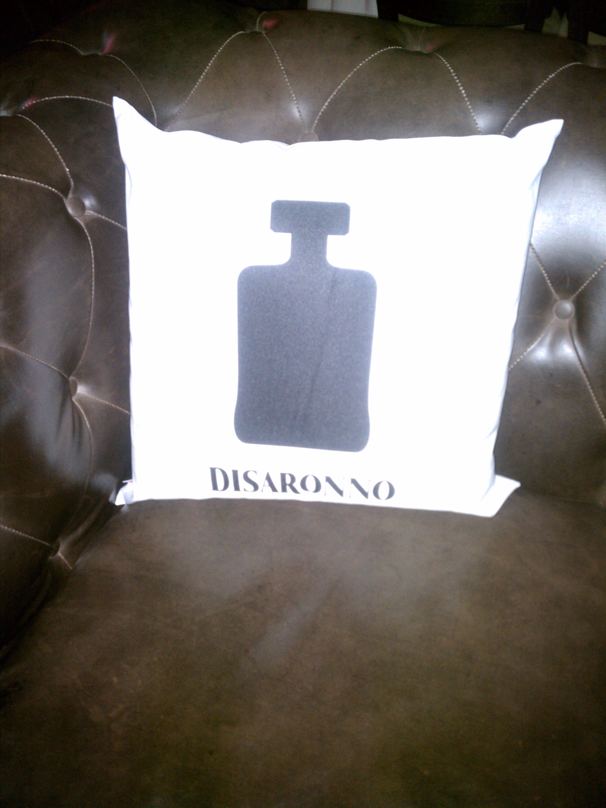 Pillow talk...this Disaronno pillow helped guests get their drink on. Photo by Vida Ghaffari