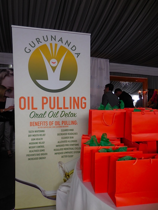 Striking oil...Gurunanda oil pulling display