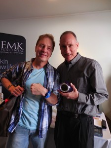 Lee Perkins who starred in Foxcatcher shows off his Bedol watch, where Mark Bedol has a Bedol clock from his self-titled line