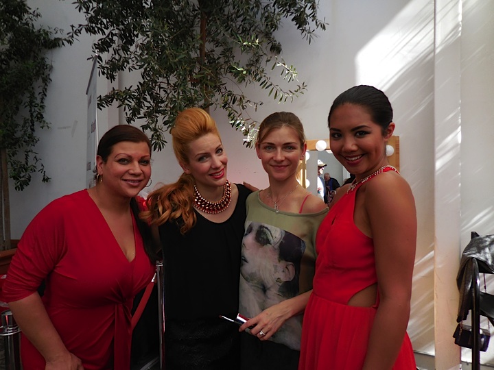 Red carpet ready...Hairstylist Brittany, model Sita, make up artist Alisia and model Claire