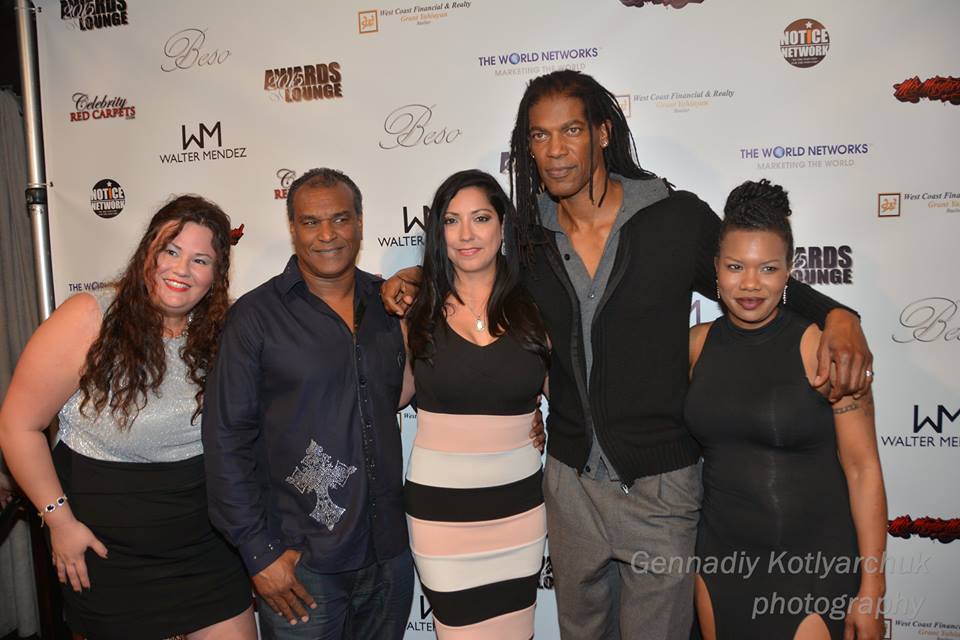 Casting director Renee Garcia (center) with her production and actor William Romeo (second from right) who will star in their film  Rise of the Empire (www.riseoftheempire.net). It was also Renee's birthday that night. Photo courtesy of Gennadiy Kotlyarchuk