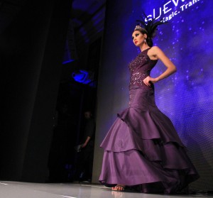 Purple passion…model in a show stopping Purple gown. Photo courtesy of Winston Burris/Burris Agency