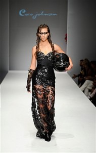 Beautiful and sleek lace gown with matching helmet. Photo courtesy of Ken Alcazar