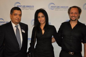 Farahanipour with author, activist, designer and  board member of the West Los Angeles Chamber of Commerce Elham Yaghoubian and her husband, Dr. Farshid Delshad. Photo courtesy of the West Los Angeles Chamber of Commerce