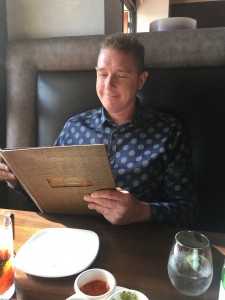 Editor Dustin Brown at Tamarind of London in Newport Beach, California