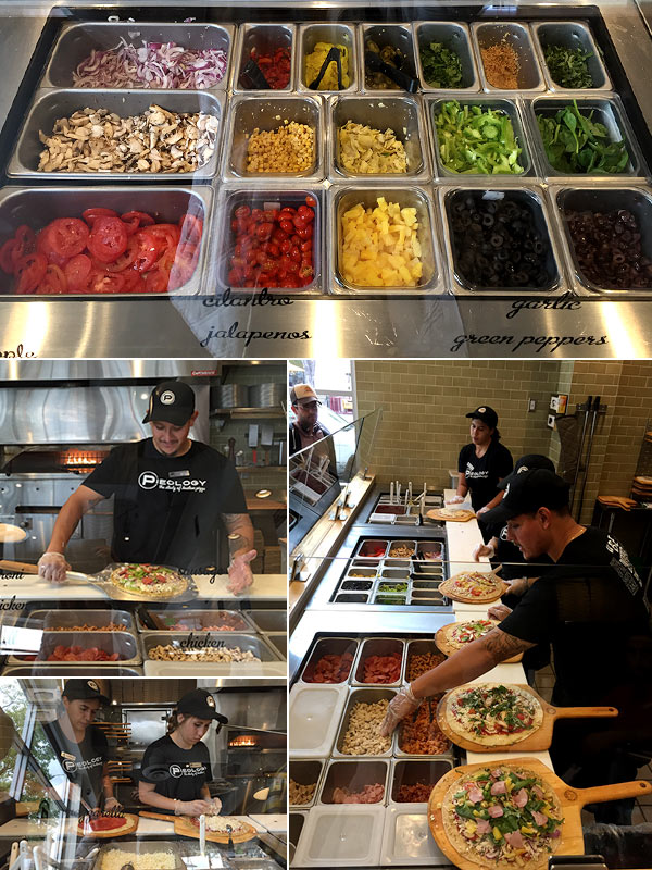 Pieology toppings and staff