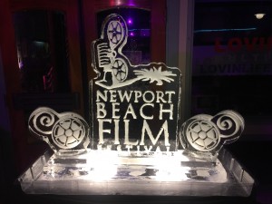 An ice sculpture in the VIP area of the Newport Beach Film Festival after party