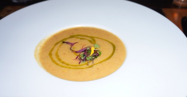 Gourmet soup elegantly presented