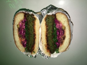A really unique veggie burger that easily stands out from a lot of others. The Kale Burger at Fala Bar in Abbot Kinney. Made with lemon lad falafal. All photos the Experience Magazine