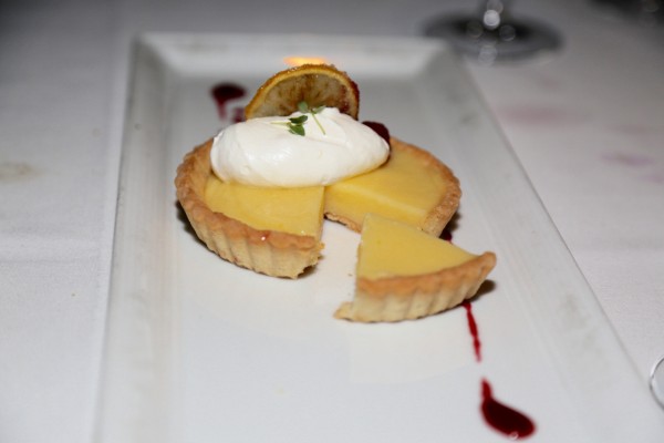 The Meyer Lemon Tart featuring a candied lemon and whipped creme fraiche