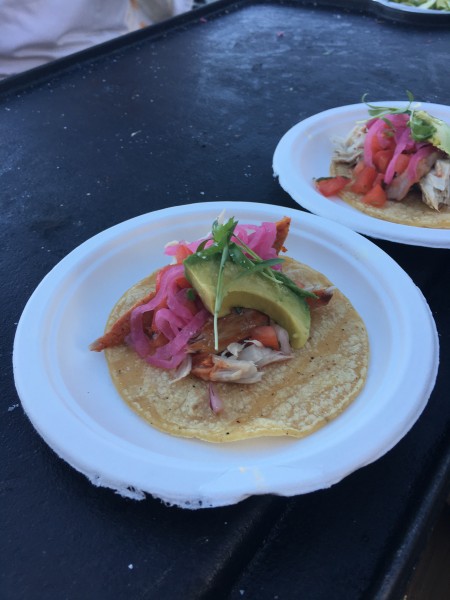 So many gourmet tacos with fresh ingredients at the East LA Meets Napa Premium Food and Wine festival this year. Here's Chef Cetina's offering. This wax the outstanding taco of the evening