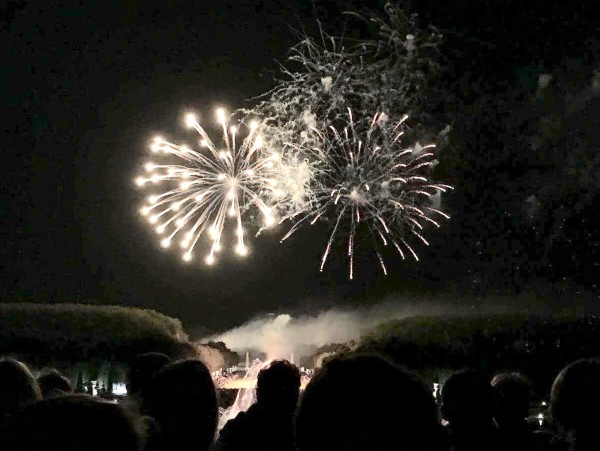 Final Fireworks viewed from the steps of the Latona Fountain. Photo courtesy the Experience Magazine