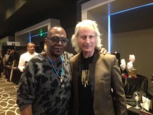 Legendary music producer, Randy Jackson (L) with Erwin Glaub (R) at the 2017 MTV Movie & TV Luxury Gifting Suite