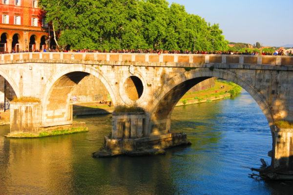 On the Tiber river in Rome 